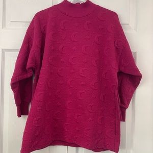 The Limited moon and stars hot pink sweater